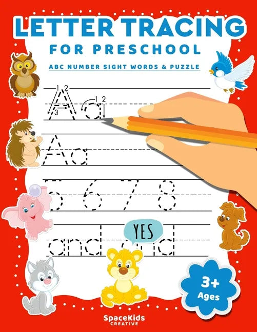 Letter Tracing For Preschool: Alphabet Number & Sight Words Writing Practice For Kids Ages 3-5 - Paperback
