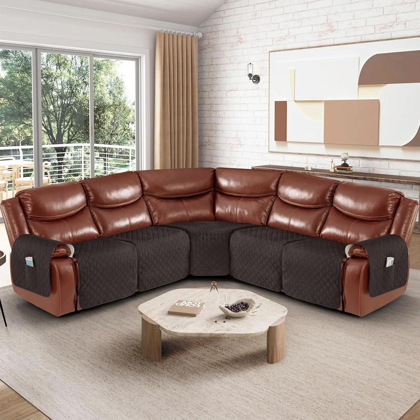 Extra Large Waterproof Recliner Sectional Cover Chocolate