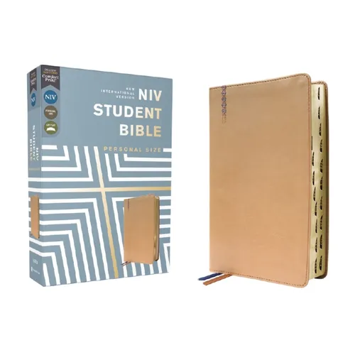 Niv, Student Bible, Personal Size, Leathersoft, Tan, Thumb Indexed, Comfort Print - Imitation Leather