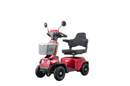 Mobility Scooter 4-Wheel Heavy Duty Red 300 LB 37 Mile Range USB 350W