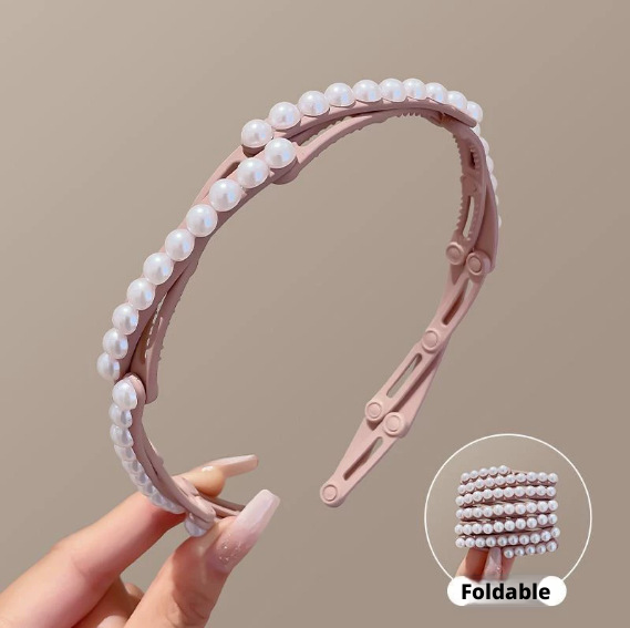 Pearl folding headband-black-resin-1 piece