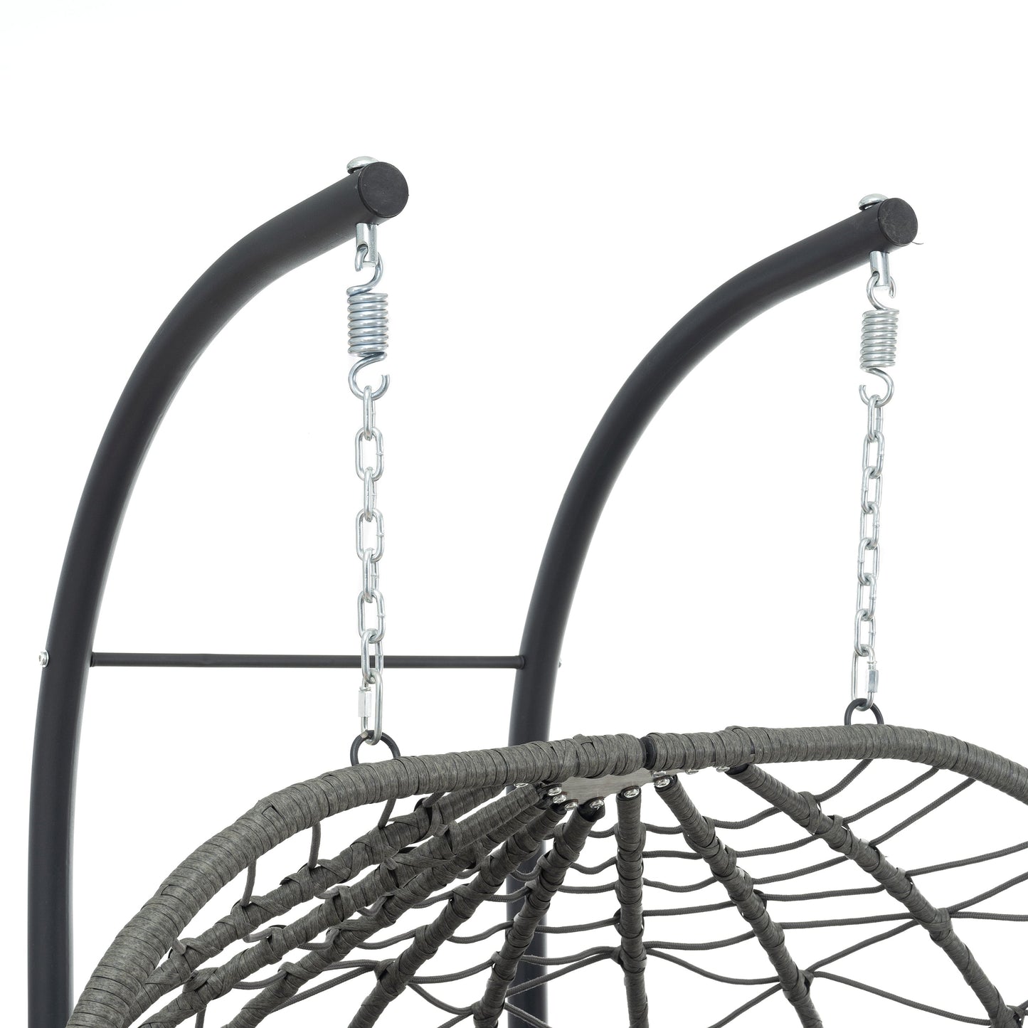 Outdoor Hanging Egg Chair Wicker PE Blue 2-Person 60x36