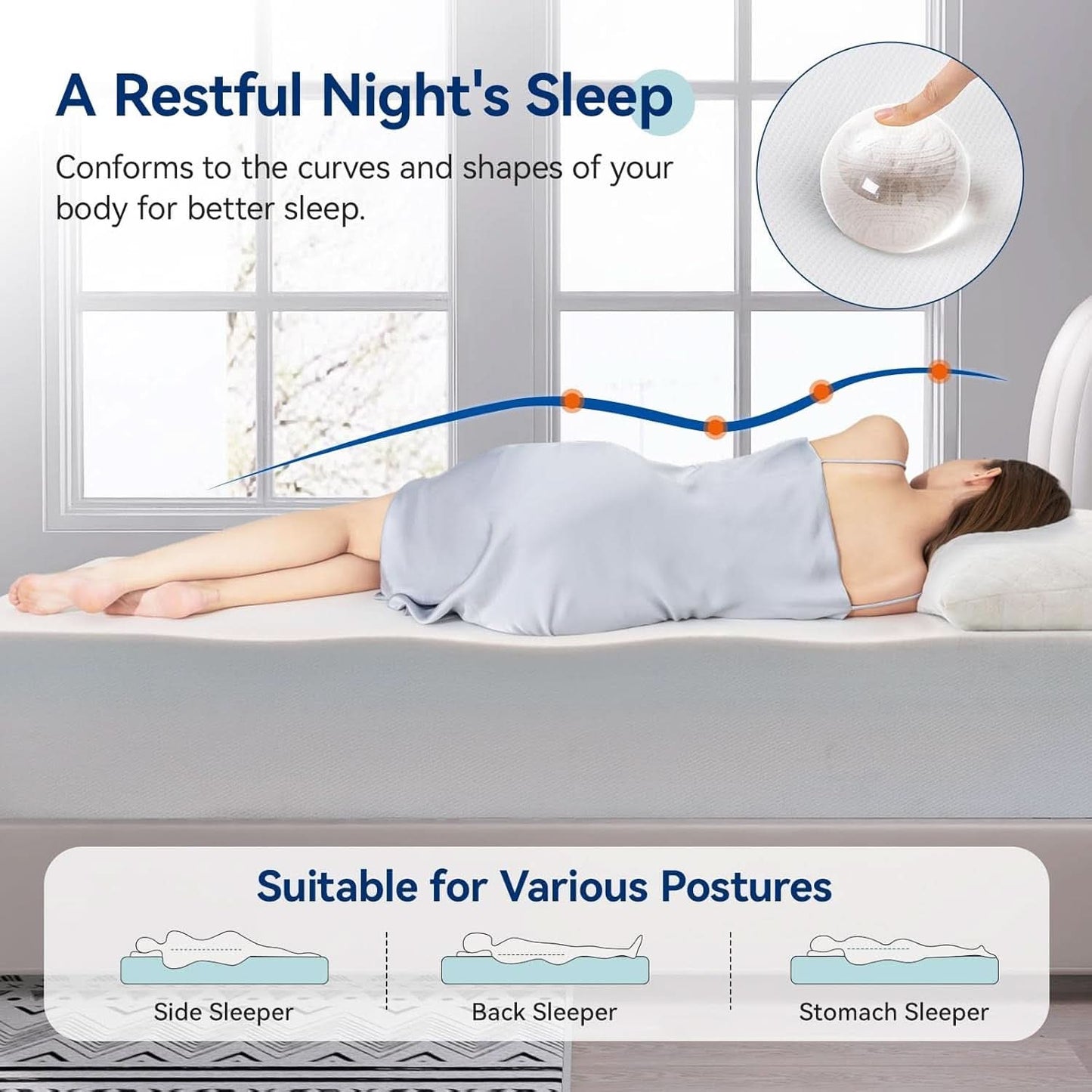 Memory Foam Mattress 12Inch Ultra Soft White Comfort