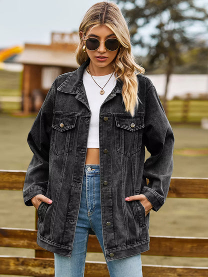 Button Up Long Sleeve Denim Jacket