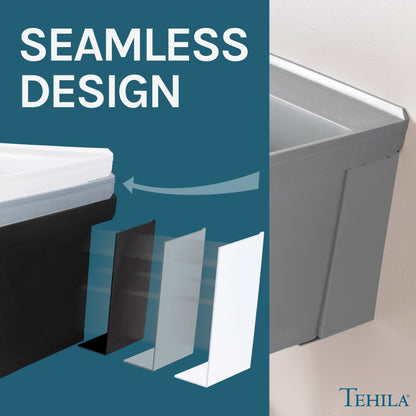 Tehila Standard Wall-Mounted Grey Utility Sink, Water Supply Lines Included