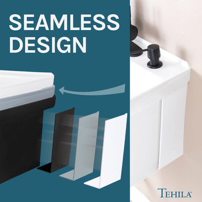 Tehila Standard Wall-Mounted White Utility Sink with Black Finish Pull-Down Faucet