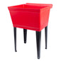 Tehila Standard Freestanding Red Utility Sink with Black Legs, Water Supply Lines Included