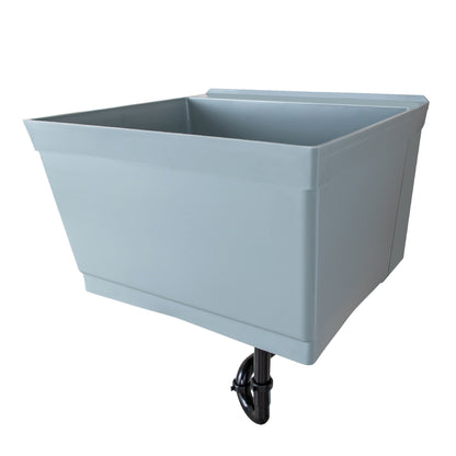 Tehila Standard Wall-Mounted Grey Utility Sink, Water Supply Lines Included