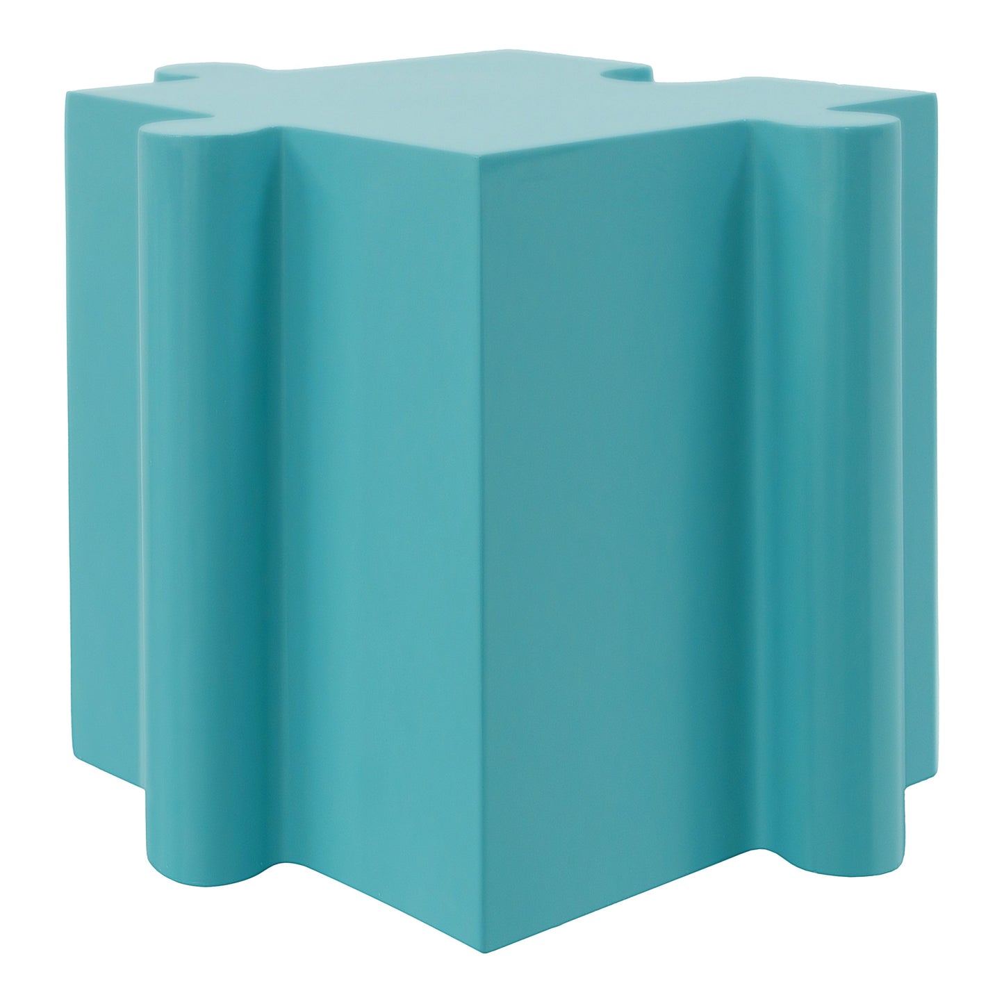 Puzzle Art Side Table Modular Convex Edge MGO Table Indoor and Outdoor Light Blue