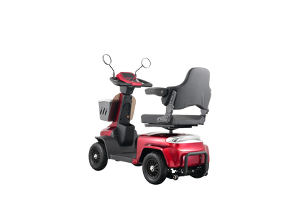 Mobility Scooter 4-Wheel Heavy Duty Red 300 LB 37 Mile Range USB 350W