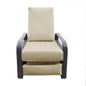 Outdoor Recliner Lounge Chair Wicker Khaki Cushion 3 Position 350 lb Cap