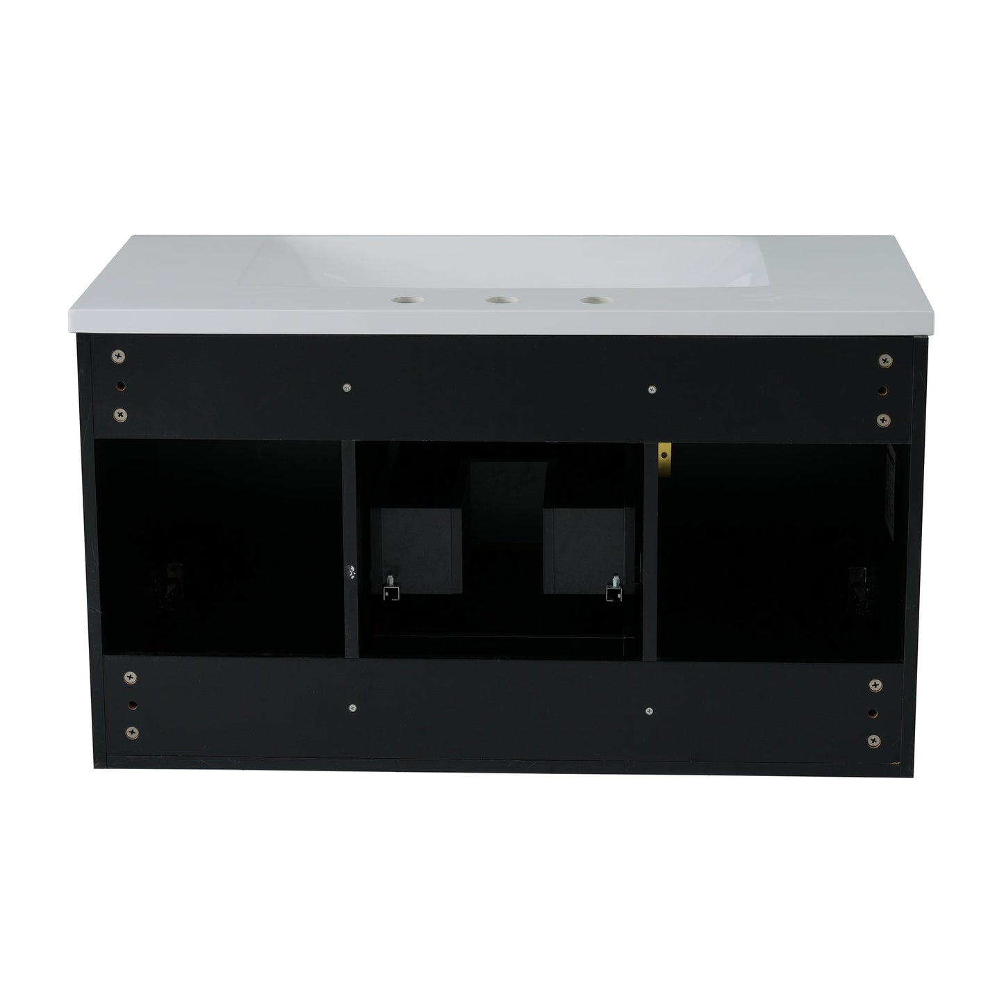 36'' Wall Mounted Bathroom Vanity with Resin Sink and 2 Drawers