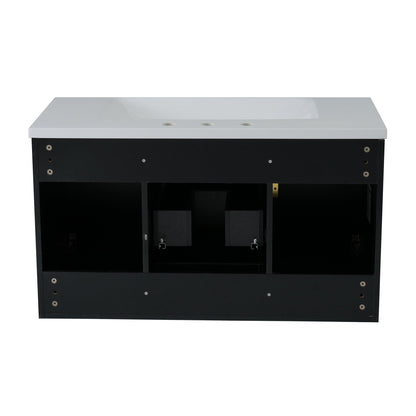36'' Wall Mounted Bathroom Vanity with Resin Sink and 2 Drawers