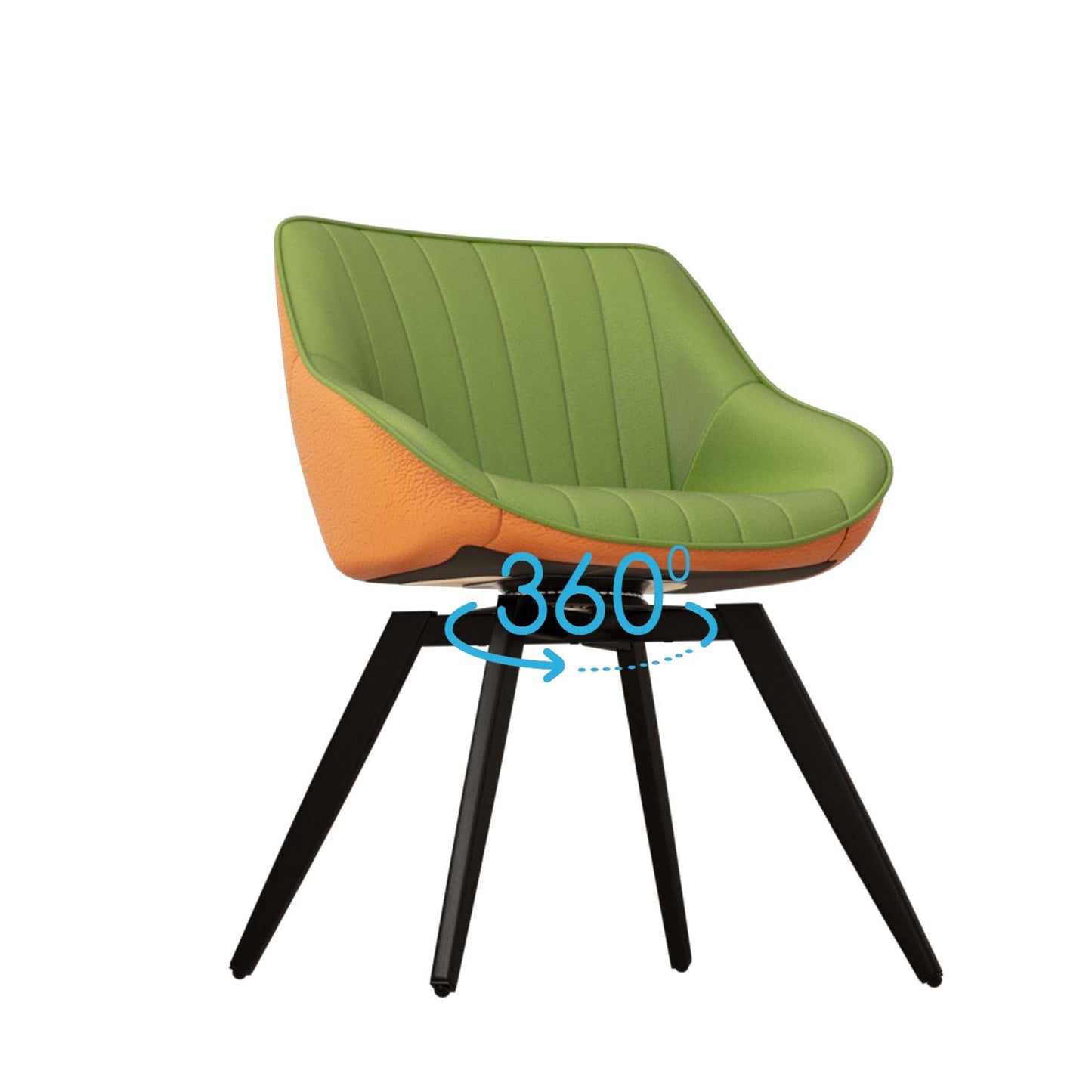 29.53 'MDF modern round coffee table and 2 PU dining chairs set, ring-striped
