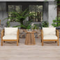3 Piece Outdoor Conversation Set Acacia Wood Teak