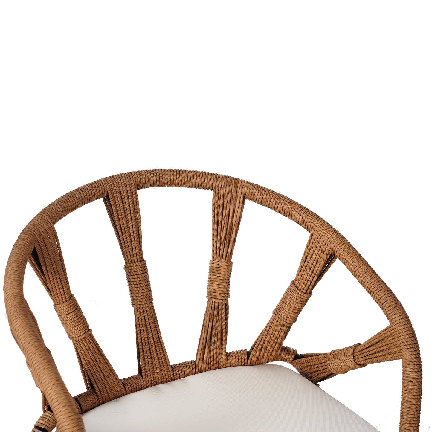 4-Seat Outdoor PE Rattan Dining Set Dark Yellow