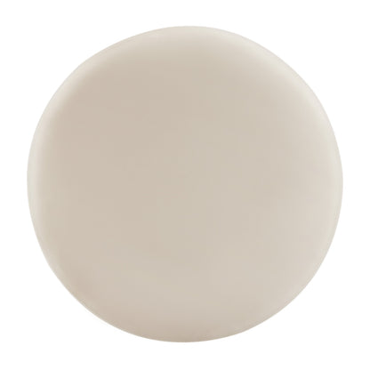 Round Velvet Ottoman, Cream, 30x30x16 Inch
