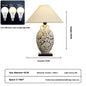Japanese Ceramic Table Lamp with Fabric Shade