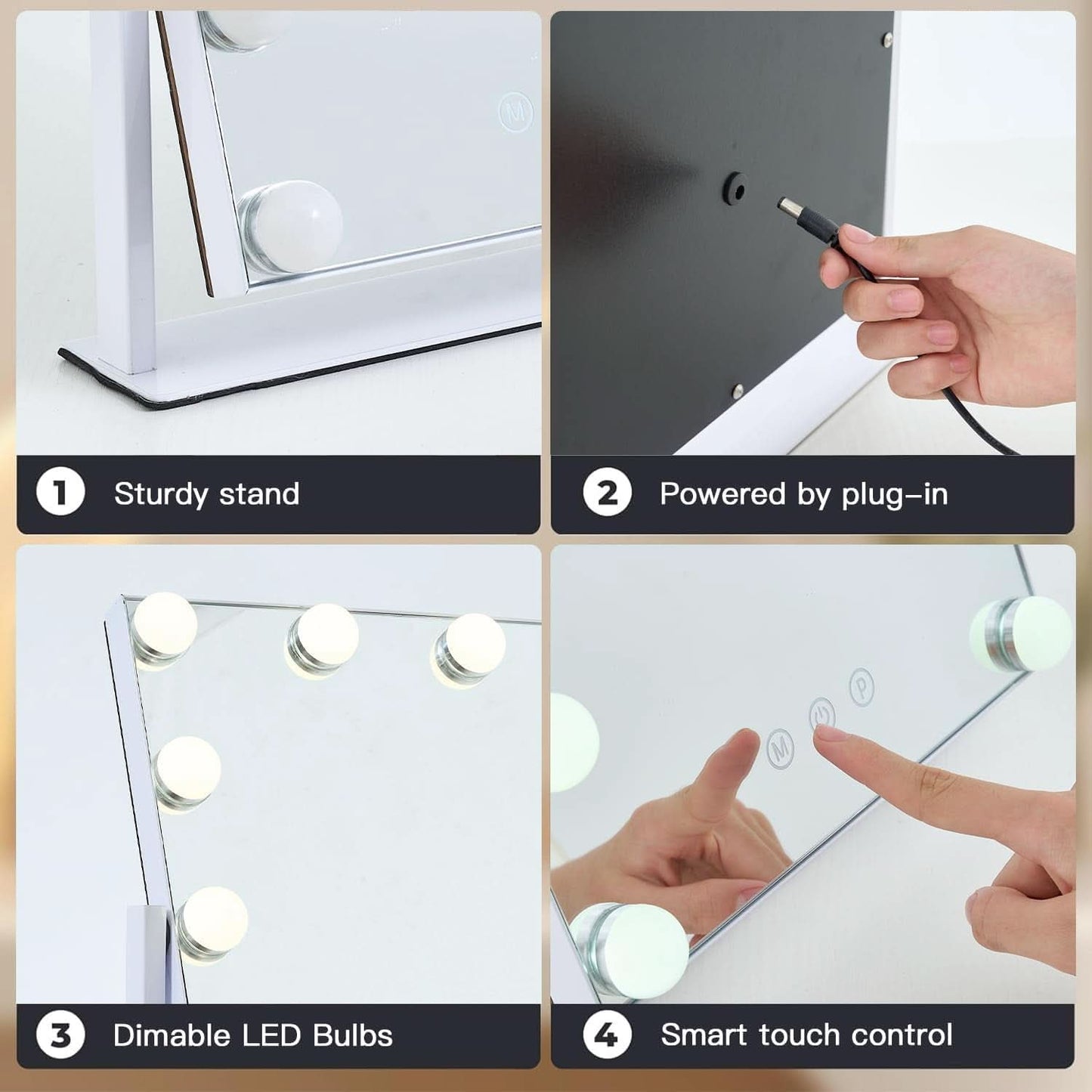 13 By 11 Lighted Makeup Vanity Mirror 12 Dimmable Bulbs