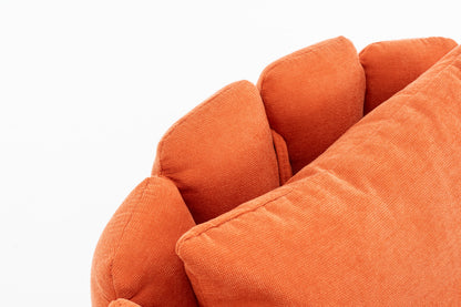 Accent Chair Barrel Armless Chenille Orange Pocket Coil Curved Arms 300 LB