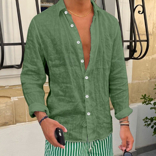 Solid-color Casual Everyday Long-sleeve Lapel Springsummer Clothing