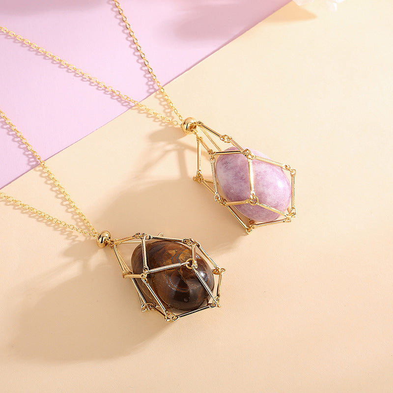 Spring New Natural Energy Crystal Pendant Ins Niche Design Valentine’s Day Bag Bag Peace Necklace