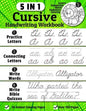 Cursive Handwriting Workbook: 5-in-1 Cursive Handwriting Practice Books Beginning to Master For Kids: Tracing Letters, Connecting Cursive Letters, W - Paperback