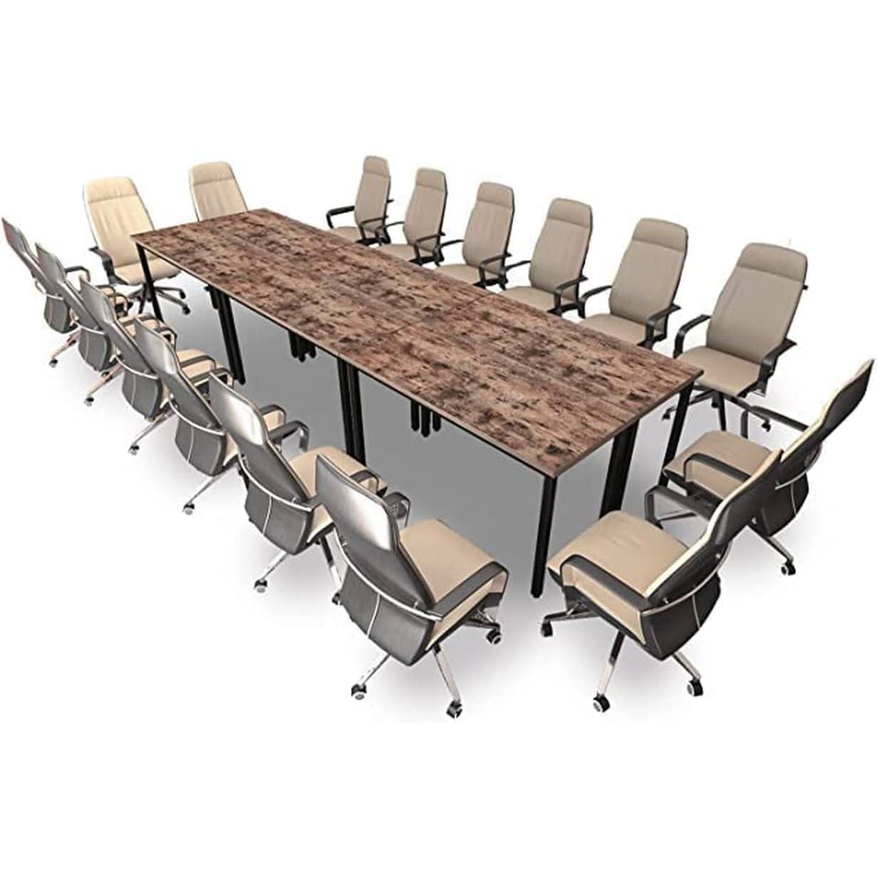 Rustic Vintage Brown Conference Table For 16 Seats