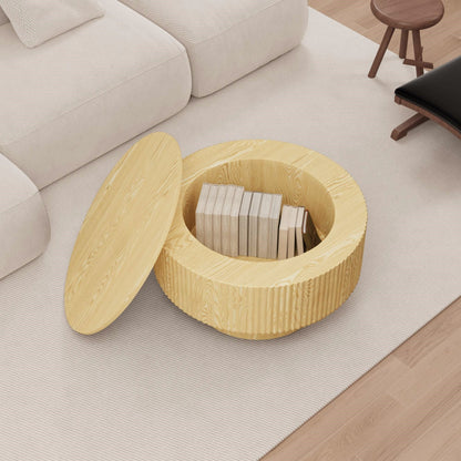 29.53 'MDF modern round coffee table and 2 PU dining chairs set, ring-striped
