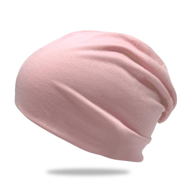 Solid-color Double-layer Pullover Beanie Thin Style