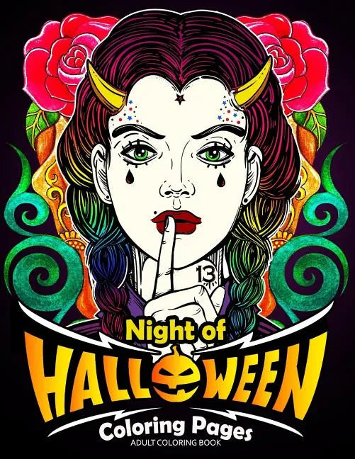 Adults Coloring Book: Night of Halloween Coloring Pages - Paperback