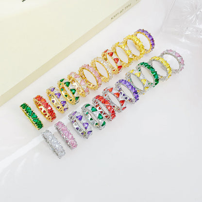 Fashionable Colorful Zircon Ring For Women