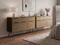 Dresser Modern Set of 2 4-Drawer Light Ash Particle Board Metal Legs 47.2 In