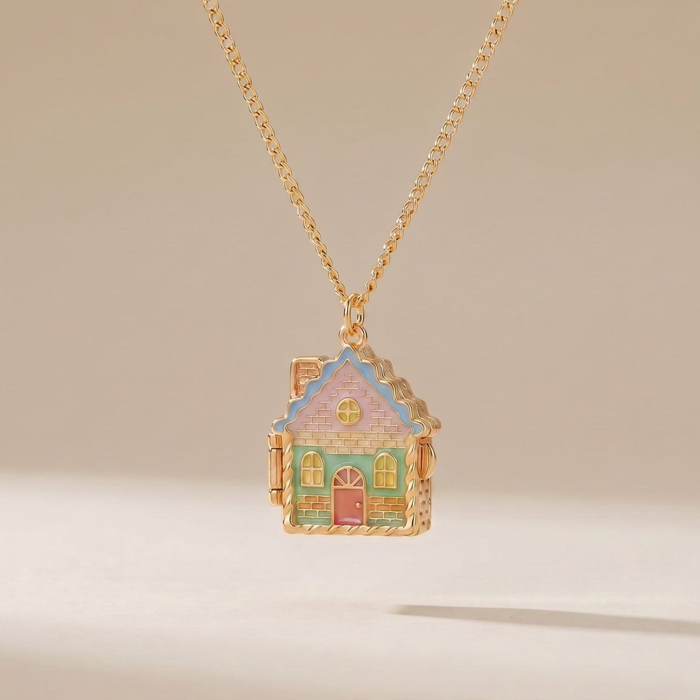 Gingerbread House Series Openable Pendant Necklace