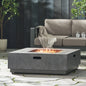 Modern SQUARE Iron Fire Pit 50,000 BTU Stone Gray Finish 39-Inch