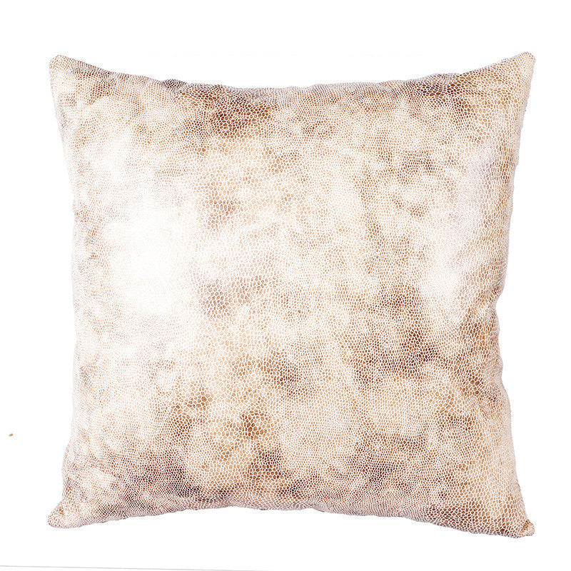 Retro Leather Sofa Pillowcase Cover With Gilded Backrest Cushion