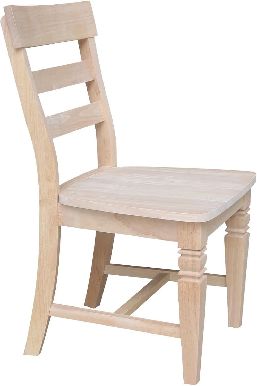 Two Java Dining Chairs Unfinished Parawood 225 Lb Capacity