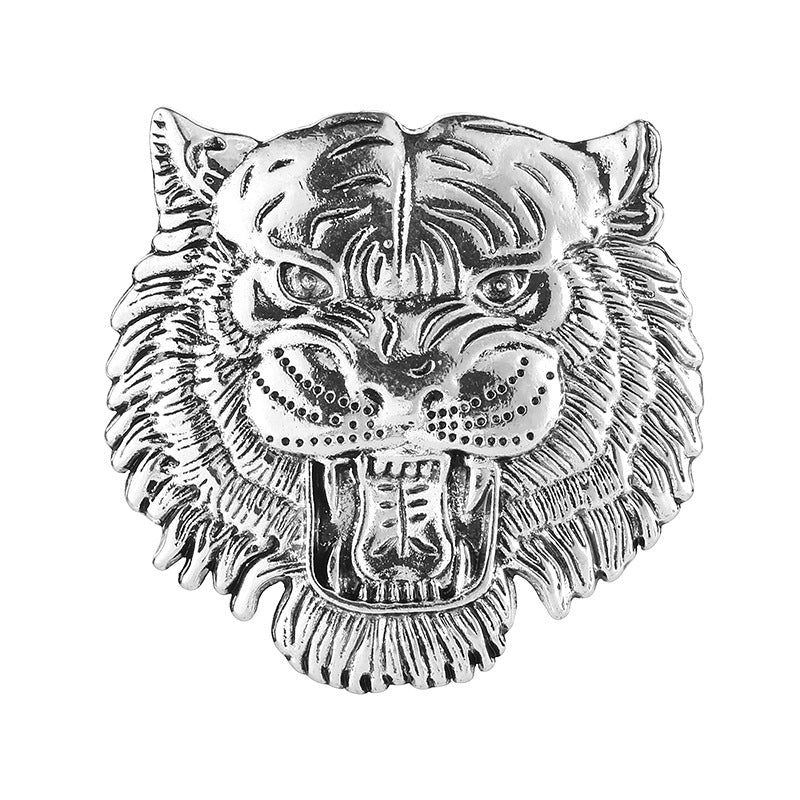 Fierce Lion Head And Tiger Personalized Vintage Brooch