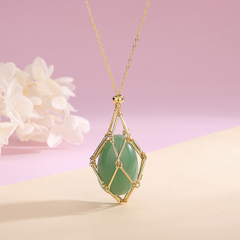 Spring New Natural Energy Crystal Pendant Ins Niche Design Valentine’s Day Bag Bag Peace Necklace