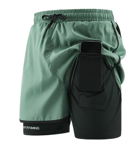Casual All-match Two-piece Shorts For Sports Running And Fitness