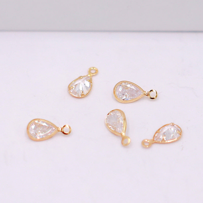 Geometric Zircon Bezel Set Pendant - Gold Plated Color Retention Charm for DIY Earring Jewelry Making Accessories
