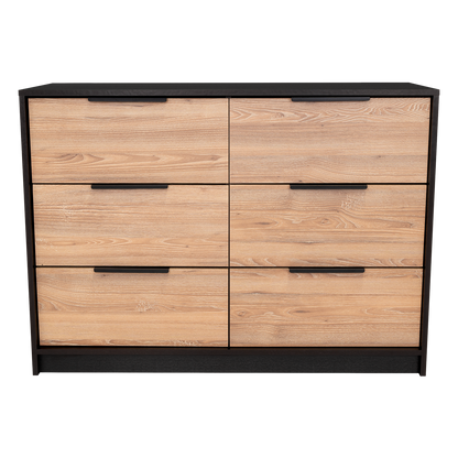 Dresser Modern 4-Drawer Pine Particle Board Black Handles Set of 2 42.1 In