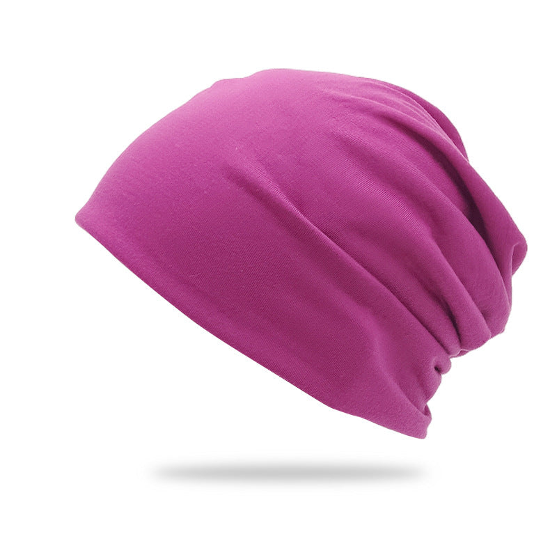 Solid-color Double-layer Pullover Beanie Thin Style