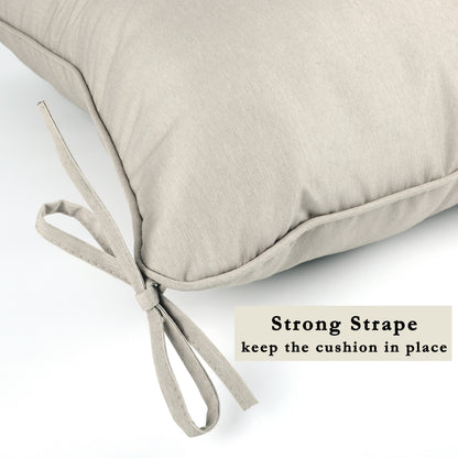 Outdoor Deep Seat Cushion Set Polyester Beige 24x24x4in Waterproof