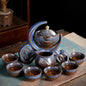 Portable Chinese Ceramic Tea Set with Travel Teapot & Cups