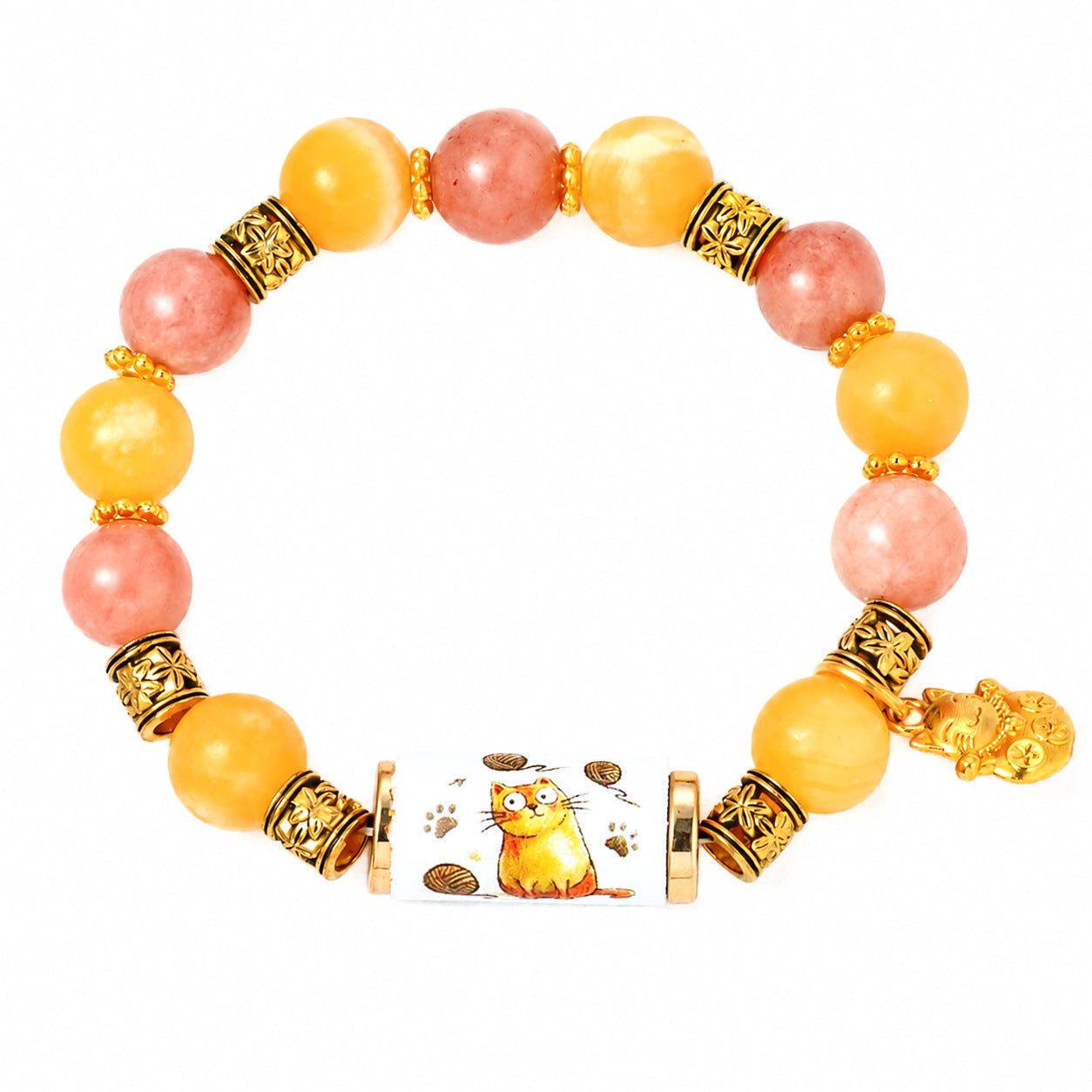 Womens Beaded Bracelet With Metal Tubes
