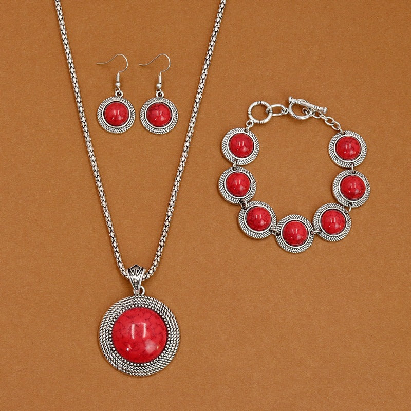 European And American Ethnic Bohemian Turquoise Necklace For Women