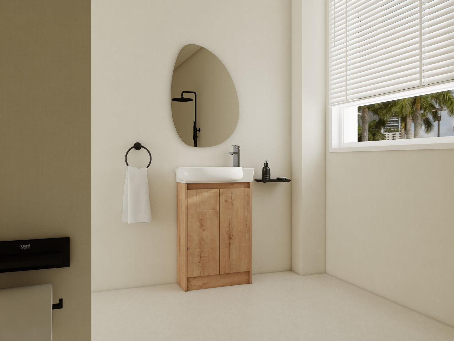 23' Freestanding Bathroom Vanity with Sink, Soft Close Doors