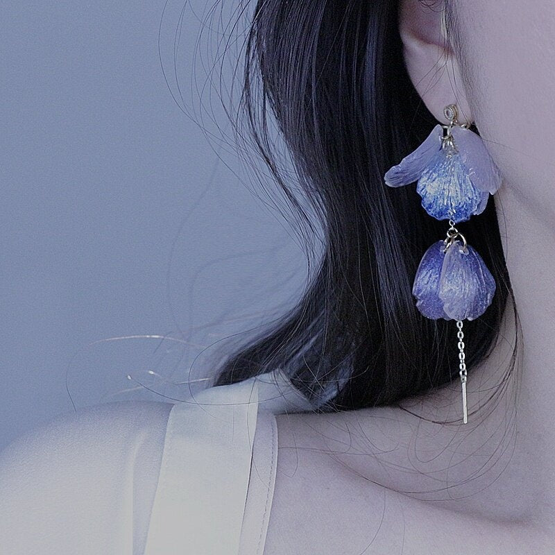 Handmade Acrylic Petal Pearl-Effect Versatile Earrings