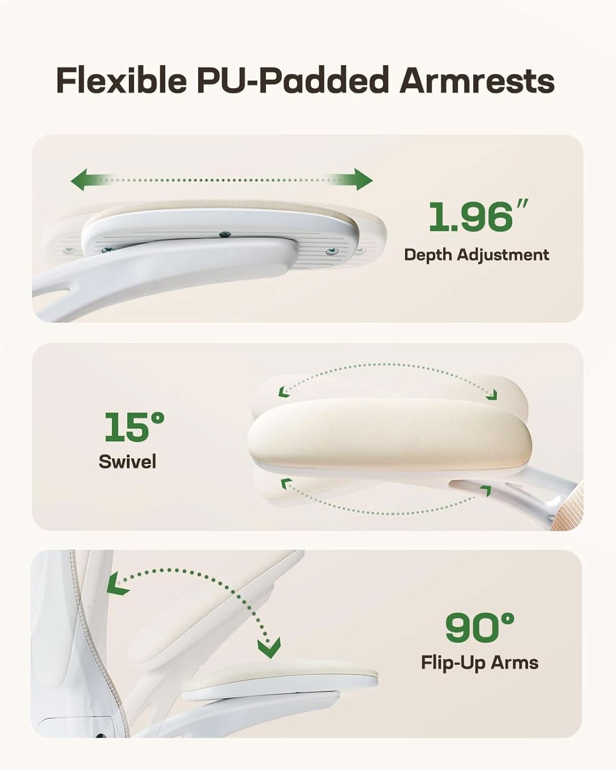 Ergonomic Office Chair White Mesh Back And Adjustable Lumbar